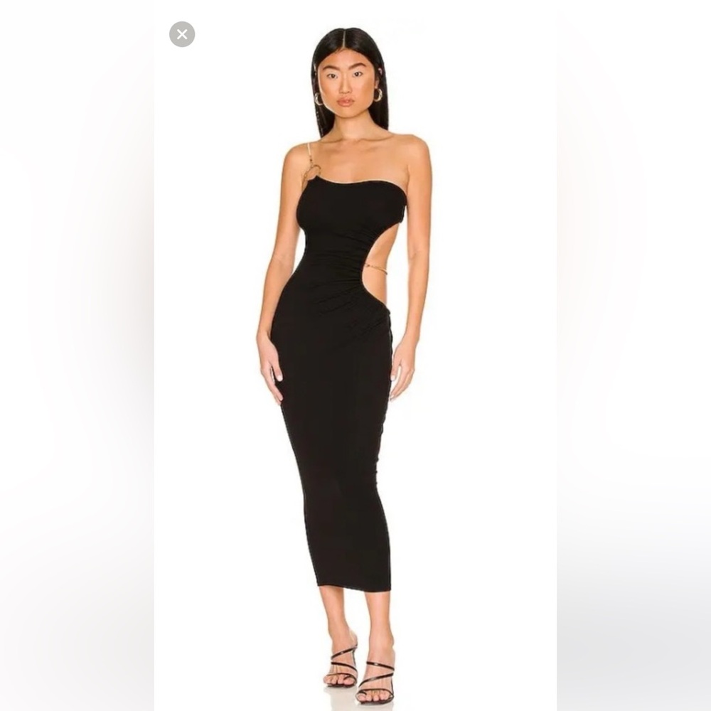 WeWoreWhat Snake Chain Jersey Knit Cutout Maxi Dress, size S 🐍
